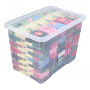 Wham Crystal Plastic Storage Box & Lid Size 18 (80 Litre)
